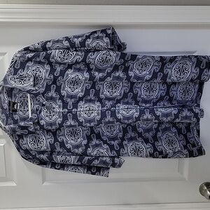 No Fear Men's Short Sleeve Shirt. Navy Blue/White Design. Great Condition. Lg